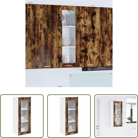 Holzwerkstoff - Hängeschrank Geräucherte Eiche 40 x 31 x 100 cm Holzwerkstoff (1/5)