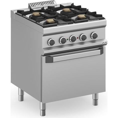 Fourneau à gaz - 4 feux - 7 kW - Avec four électrique ventilé - Arilex