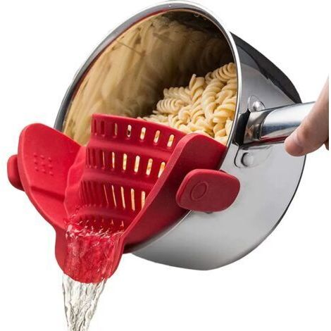 Passoire de cuisine en silicone,passoire cuisine pliable,convient à toutes les casseroles et poêles,parfait pour égoutter les pâtes,les légumes et les fruits