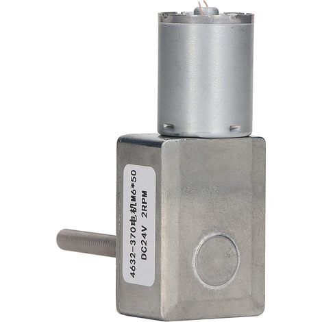 24V Gleichstrom-Schneckengetriebemotor, 2 U/min, geräuscharmer Untersetzungsmotor, leicht, verlustarm, M6 x 50 mm Welle, für Automatisierung und Heimwerkerprojekte. (1/5)
