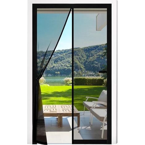 Moustiquaire magnétique Porte, 90x210cm Moustiquaire de balcon en fibre de verre Rideau anti-moustique sans percer Rideau magnétique Rideau de porte pour balcon Salon Chambre Portes (1/5)