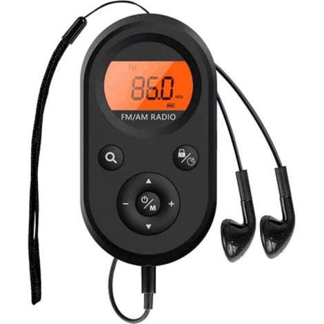 Radio Portable compacte avec Radio stéréo AM/FM à 2 Bandes, minuterie de Sommeil et écouteurs Radio Portables Rechargeable par USB pour la Course, la Marche et Le Sommeil (1/5)