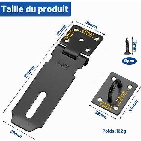 Verrou Baie Coulissante, 10mm Porte pour, Serrures de Fenêtre Bloque avec Clé
