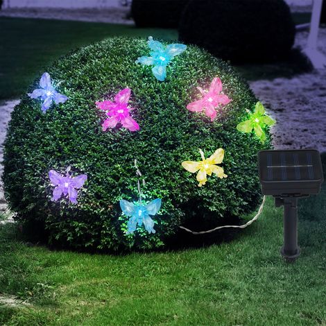 Catena di luci solari da esterno a LED RGB effetto farfalla, lampada decorativa da giardino, luce da parco, 10x, L 470 cm