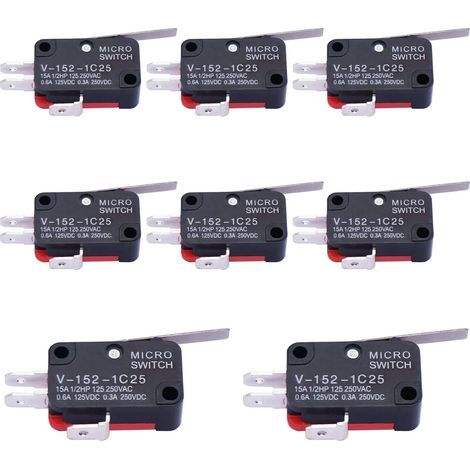 10 Stück Mikro-Kippschalter, rechts angeschlagen, SPDT, Sofort-Endschalter für Arduino V-152-1C25 (1/5)