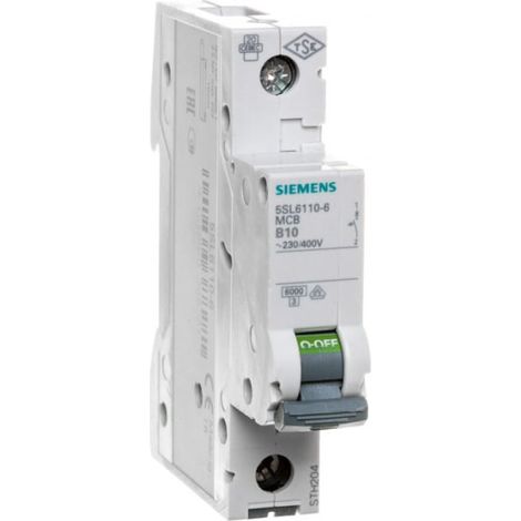 Disyuntor SENTRON 5SL6 1P B 10A 6kA CA 5SL61106