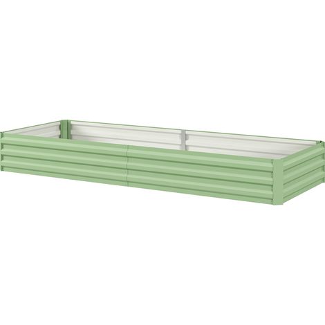 Metal Raised Garden Bed Planter Box Outdoor Planters  Growing Flowers, Herbs, Green, Light Green (1/5)