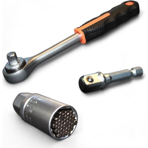 Chiave a cricchetto universale multifunzione da 9 a 21 mm con adattatore 3/8 Magic Socket