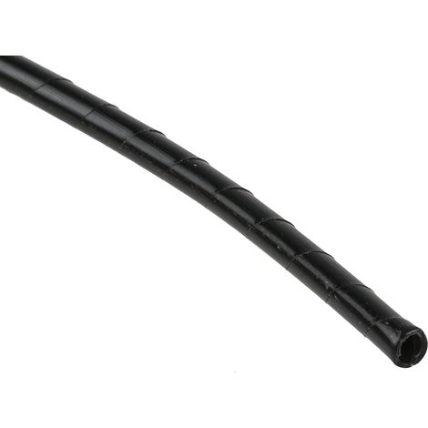 Gaine de câble spiralée RS PRO, Ø 1.5mm  3mm, en Polyéthylène Noir ( Prix pour Bobine de 5 Mètres )