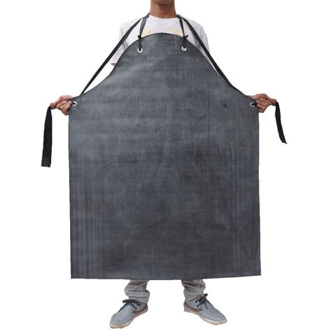 Delantal de trabajo para taller masculino, Fácilmente ajustable, Resistente al agua, Resistente a las manchas, PVC, Delantal goma gruesa, 120 cm (1/5)