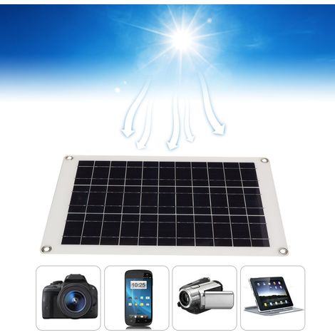 Kit complet de panneau solaire polycristallin 20W, panneau photovoltaïque flexible avec deux ports USB (1/5)