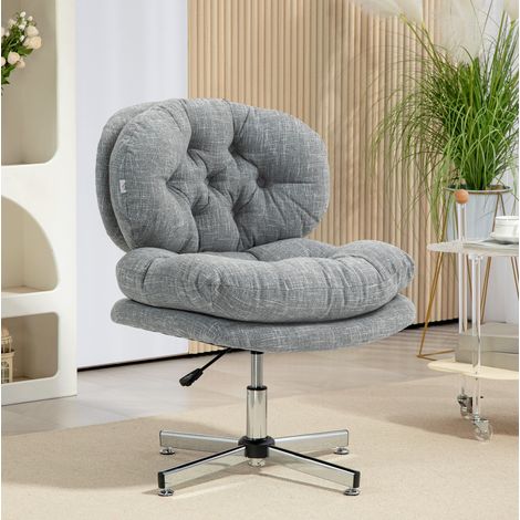 Sedia da ufficio ergonomica con funzione basculante, altezza regolabile, grigio DESVIAE (1/5)