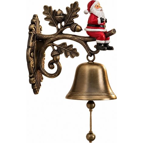 Décorations de Noël champêtres avec clochettes, sonnette de porte en fer forgé pour entrée, porche, cour A (1/5)