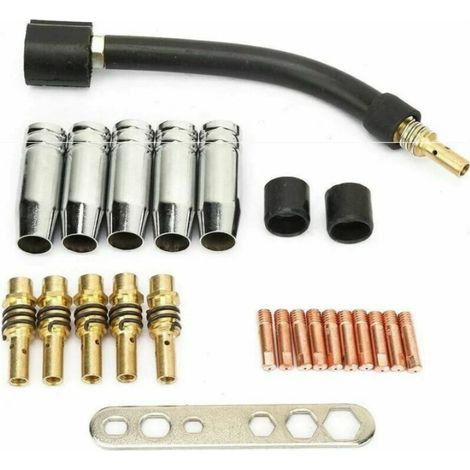 24 Pcs 0.8 Contact Contact MIG Soudage Contact Soudeur Kit De Consommables De Soudage Compatible Pour Binzel 15AK Pistolet De Torche De Soudage