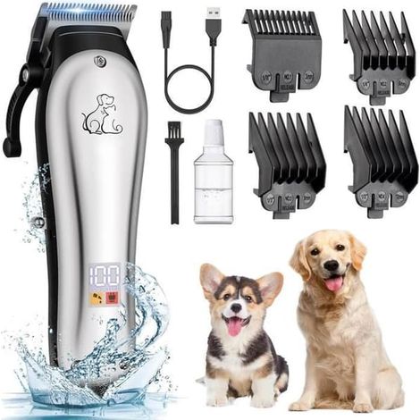 SABIR-Tondeuse pour chiens BYONDSELF®, 2000 mAh, avec 4 têtes professionnelles, silencieuse, affichage LED, convient aux chiens (1/5)