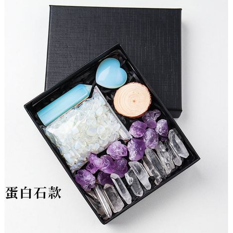 Crystal Raw Stone - Hexagonal Prism Natural Stone Set - Decorative Pebbles for Aquarium Garden Home Decoration - 1 Box (1/4)