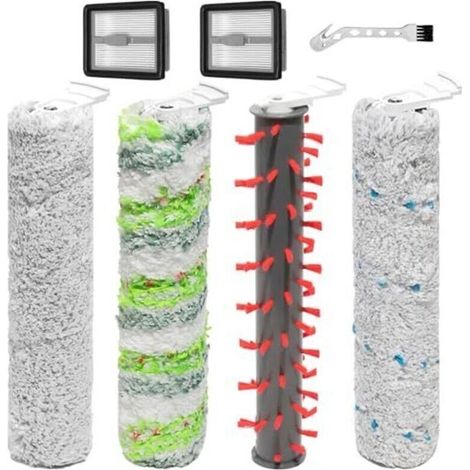 Brosse rotative accessoires pour Bissell CrossWave X7 Plus Cordless Pet, X7 Pro Pet 2955N,3479N,3011,3055, 3277,3279,3276A Pièces de rechange pour aspirateur, 4 brosse rotative, 2 fil (1/4)
