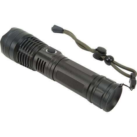 Ultrahelle, wiederaufladbare LED-Taschenlampe aus Aluminiumlegierung mit USB-Ladekabel, wasserdicht, geeignet für Aktivitäten im Innen- und Außenbereich. (1/5)