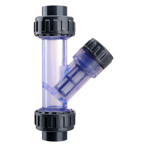 Filtre en Y en PVC transparent facile à installer pour aquarium 3/4 pouce (1/4)
