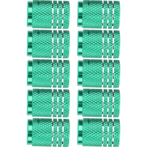 Lot de 10 bouchons de valve de pneu universels à motif tête de mort pour voitures, SUV, vélos, camions et motos (vert). (1/5)