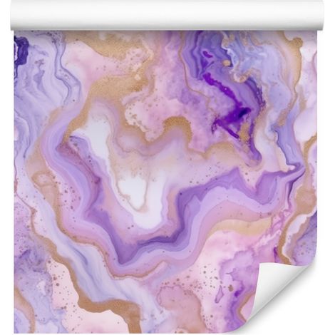 Papier peint encre lavande, violet, rose poudré et pourpre 50x1000 cm (1/5)