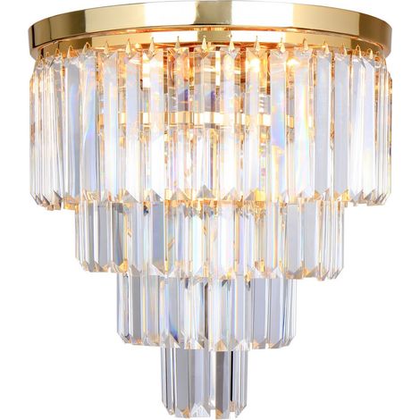 Zumaline AMEDEO Deckenleuchte, Gold, Glas, 5x E14