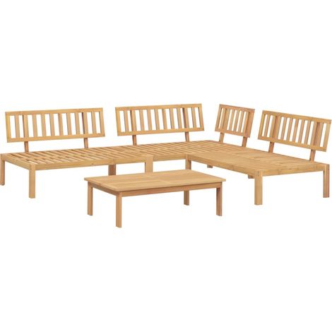 Maison Exclusive - 4-tlg. Garten-Sofagarnitur aus Paletten Massiv (1/5)