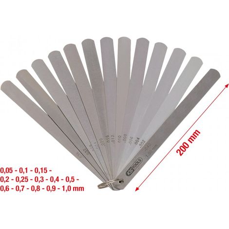 Jauges à piston, 13 lames, 0,05-1mm, 150mm (1/5)