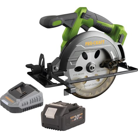 Procraft PCA32-BB Akku Handkreissäge 20 V 165 mm Brushless + 1x Akku 4,0 Ah + Ladegerät