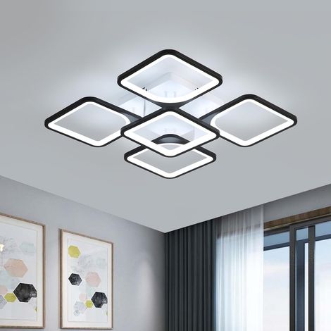 COMELY Plafoniera a LED da 64 W 5670 LM, plafoniera a LED quadrata per soggiorno, luce bianca fredda 6500 K per cucina, camera da letto, sala da pranzo