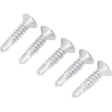 Vis à bois autoforeuse 19mm, tête fraisée cruciforme, inox 410, M4.2-18, lot de 200 pièces. (1/5)