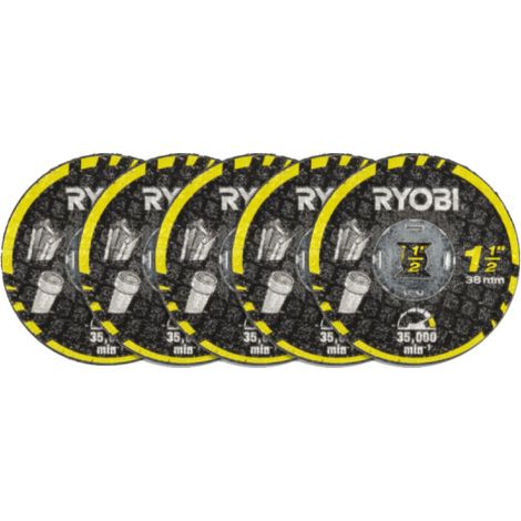 RYOBI Lot de 5 disques à tronçonner EZ Lock - RAR302-5 - 38mm (1/3)