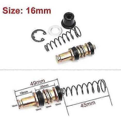 Kit de réparation de piston de maître-cylindre pour pompe de frein et d'embrayage de moto (11 mm, 12,7 mm, 14 mm, 16 mm) - Accessoires de réparation inclus (1 jeu) (1/5)