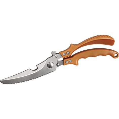 Küchenschere, ergonomischer Griff, robuster Edelstahl, orange (1/2)