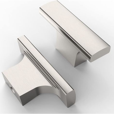 10 Poignées, Acier brossé, Argent, Vintage, Pour cuisine, Meuble