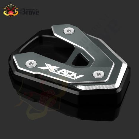 (x-ADV Titanium) Compatible avec Honda X-ADV 750 2021-2024 - Accessoires moto : béquille latérale, extension de béquille, plaque de support maxpower (1/4)