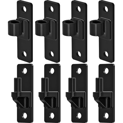 Charnières de portail robustes de 12,4 cm, charnières en acier avec revêtement électroplaqué, lot de 4 charnières femelles et mâles à montage mural pour clôtures et portails de ferme (1/5)