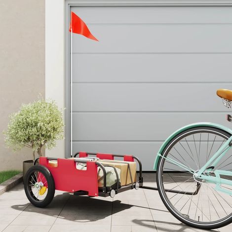 Remorque Vélo 122 cm Rouge pour Marchandises à fixer à un vélo. (1/5)