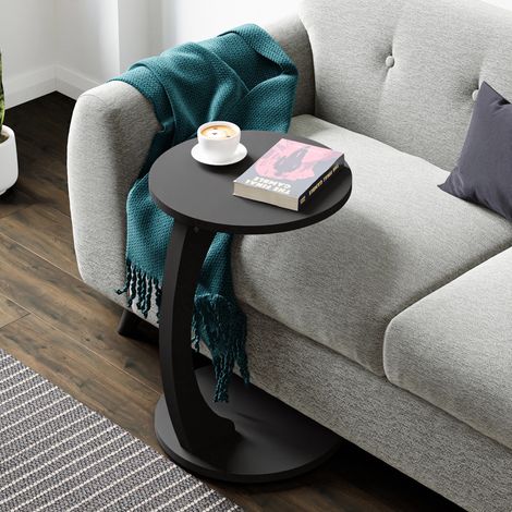 Beistelltisch Holeby 56 x Ø 38 cm Schwarz, matt [en.casa]