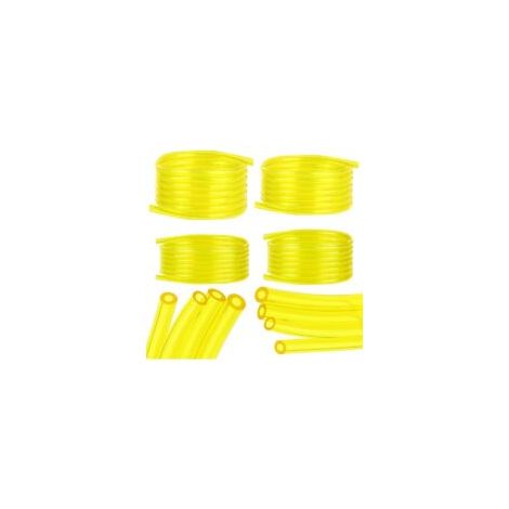 Pièces Tuyaux d'Essence, 1.5M Tuyau d'huile Transparent Jaune (2 x 3.5mm, 2.5 x 5mm, 3 x 5mm, 3 x 6mm), pour Tondeuse, Tondeuse à Gazon, PVC Tuyau, Tuyau D'huile - Crezuo (1/4)