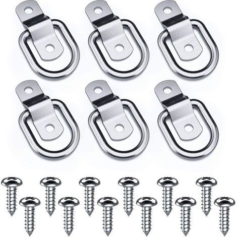 UlisemAnneau De Montage pour Anneau De Fixation 6 Pcs et 12 vis, Convient pour La Fixation De La Cargaison dans Les Bateaux, Les Remorques Et Les Bateaux De Voitures (1/5)