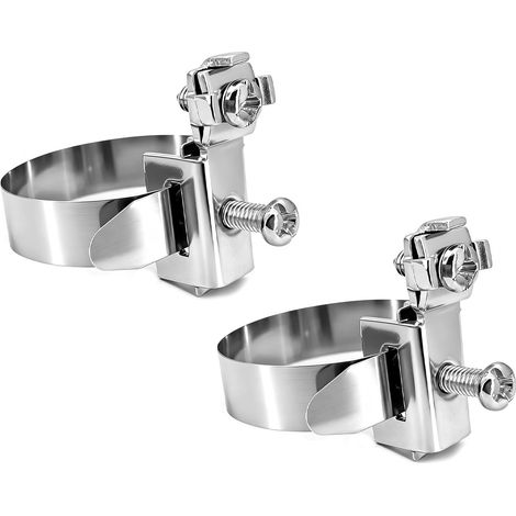 Lot de 2 colliers de terre Ø 8-52 mm - Colliers de terre en acier inoxydable V2A - Bande de terre pour serre-câbles, répartiteur, protection contre la foudre (1/5)