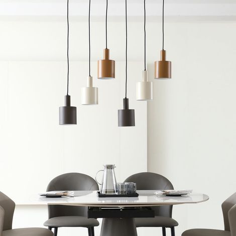 [GEBRAUCHT] B-Ware Lindby Hängelampe Hängeleuchte Ovelia LED Pendelleuchte dimmbar braun 6-flammig (1/2)
