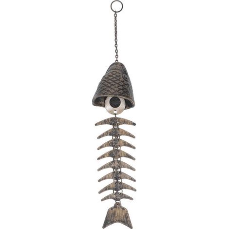 1 Carillon éolien,design poisson,matériau fer,décoration jardin,cour,balcon (1/5)