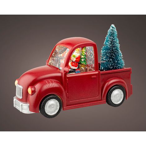 Decoración auto roja con árbol de Navidad y luces LED (1/5)