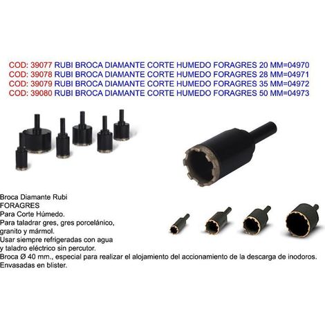 RUBI rubi broca diamante corte humedo foragres 50 mm 04973 , rubi broca diamante corte humedo foragres 50 mm 04973