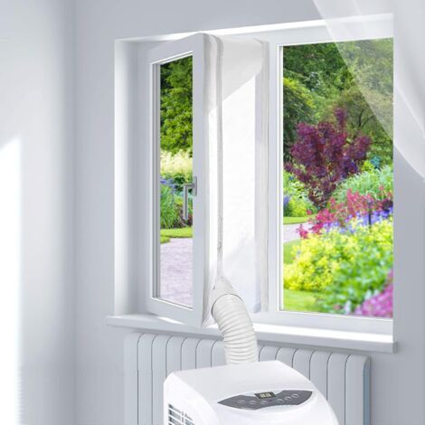 Joint de fenetre pour climatiseur mobile, 400CM kit fenetre pour climatiseur mobile double fermeture éclair, Convient aux climatiseurs mobiles et aux séchoirs à linge, Facile à installer (1/5)