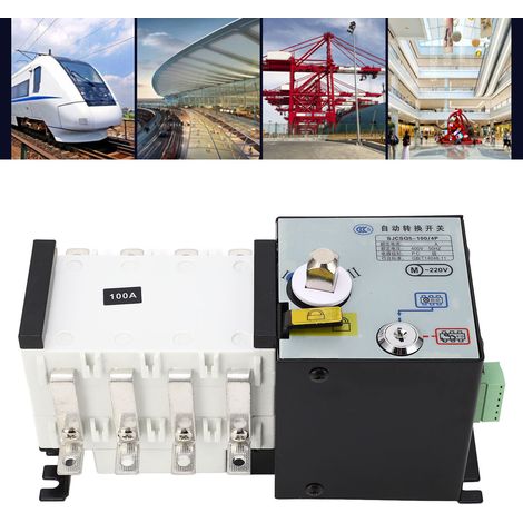 Groupe électrogène SJCSQ5-100/4P, commutateur de transfert automatique à double alimentation, type d'isolation intelligent de niveau PC, AC400V, deux entrées et une sortie, type lutte contre l'incendi (1/5)