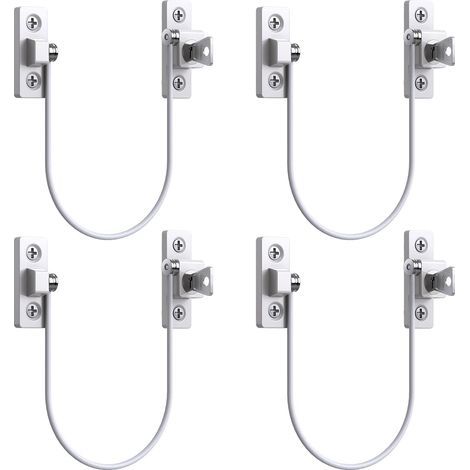 limitadores de velocidad para ventanas y puertas, cerradura para ventanas de UPVC, cerradura de seguridad con cable, cerradura de límite con llave y tornillos. (1/5)