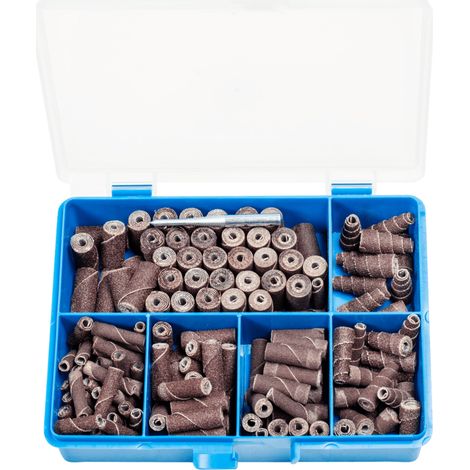 PFERD TOOLS POLIROLL-SET Inhalt 150 Stk. zylindrische und konische Schleifrollen mit Werkzeughalter